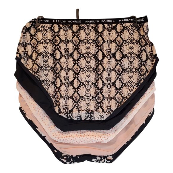 NWT MARILYN MONROE SZ M 5-Pack Super Soft Panties Briefs Pink Black Patterns - Picture 4 of 9